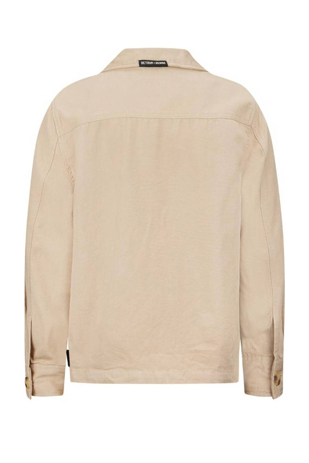 Retour Jeans overhemd Ivo met printopdruk zand