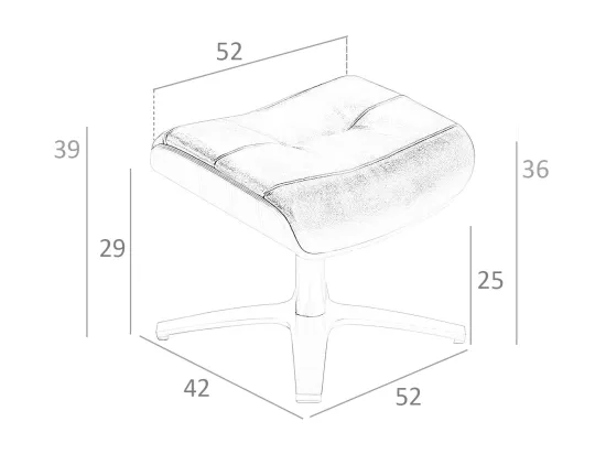 Pouf pivotant rembourré en cuir 5035 ANGEL CERDA