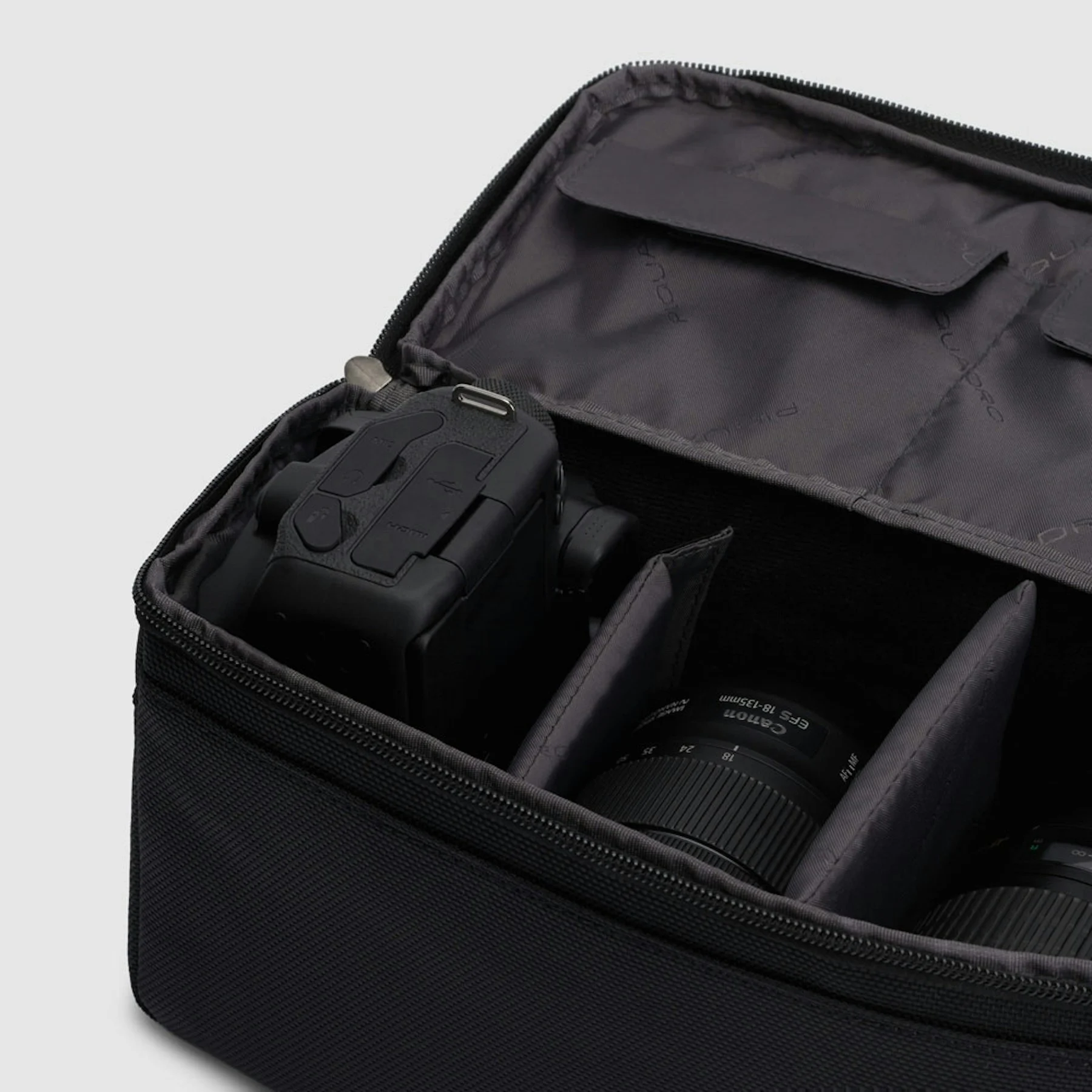 Sac pour appareil photo en tissu recyclé | Noir