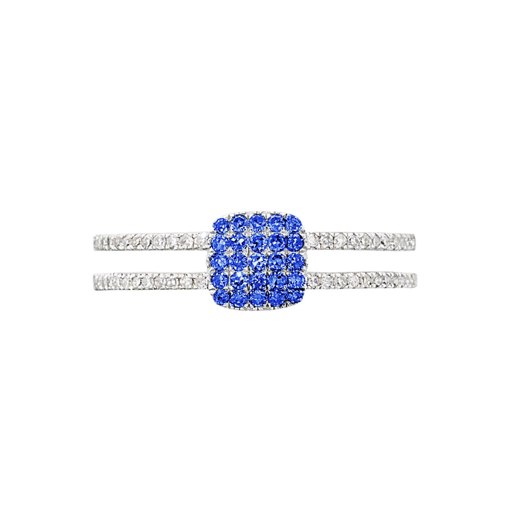 Bague Aude Or Blanc Saphir Et Diamant