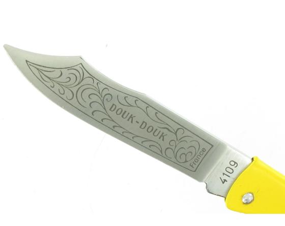 Douk Douk 160 Inox - Manche Acier couleur JAUNE Couteau de poche Le Thiers par Cognet Douk Douk