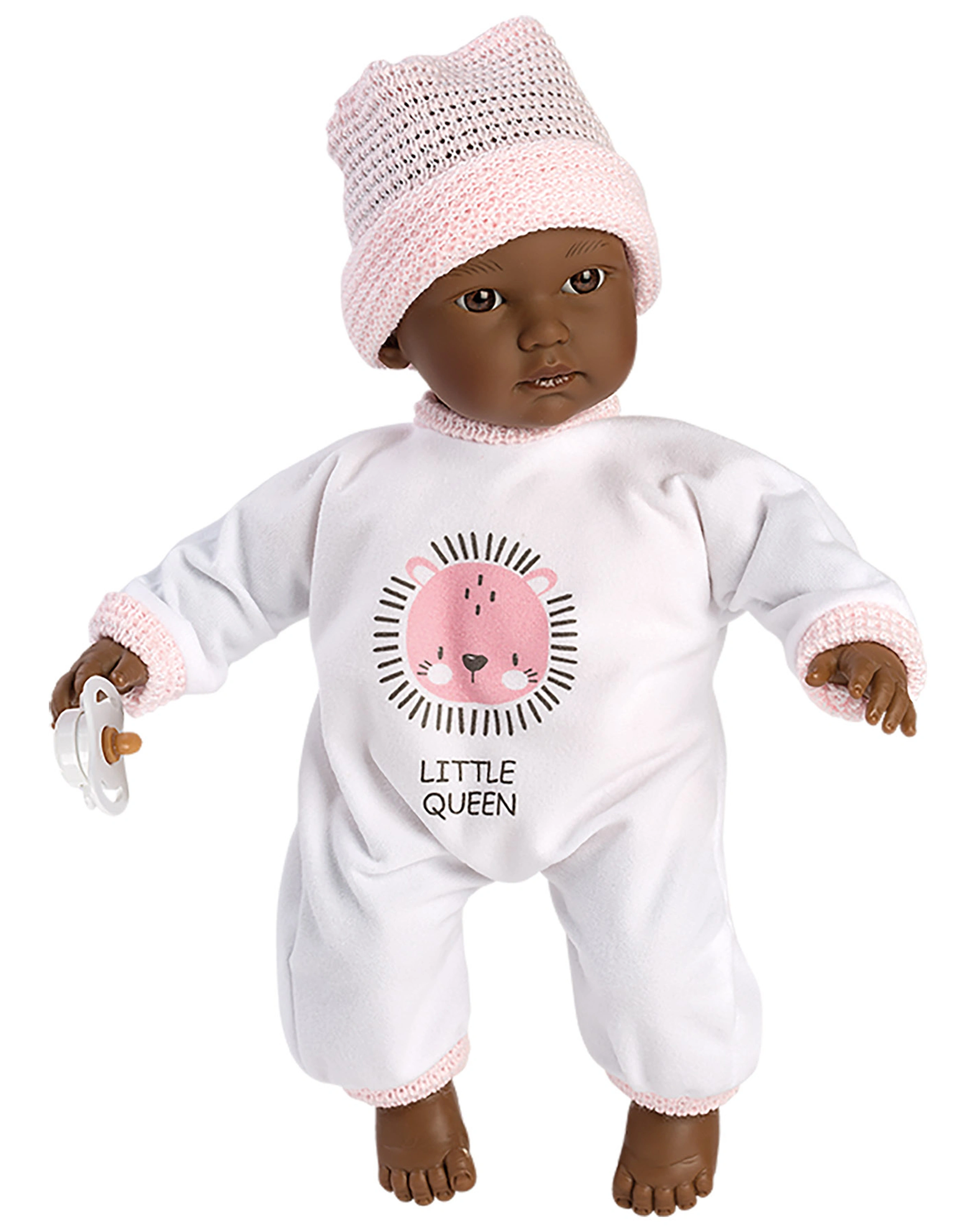 Babypuppe LITTLE QUEEN (30cm) in weiß/rosa
