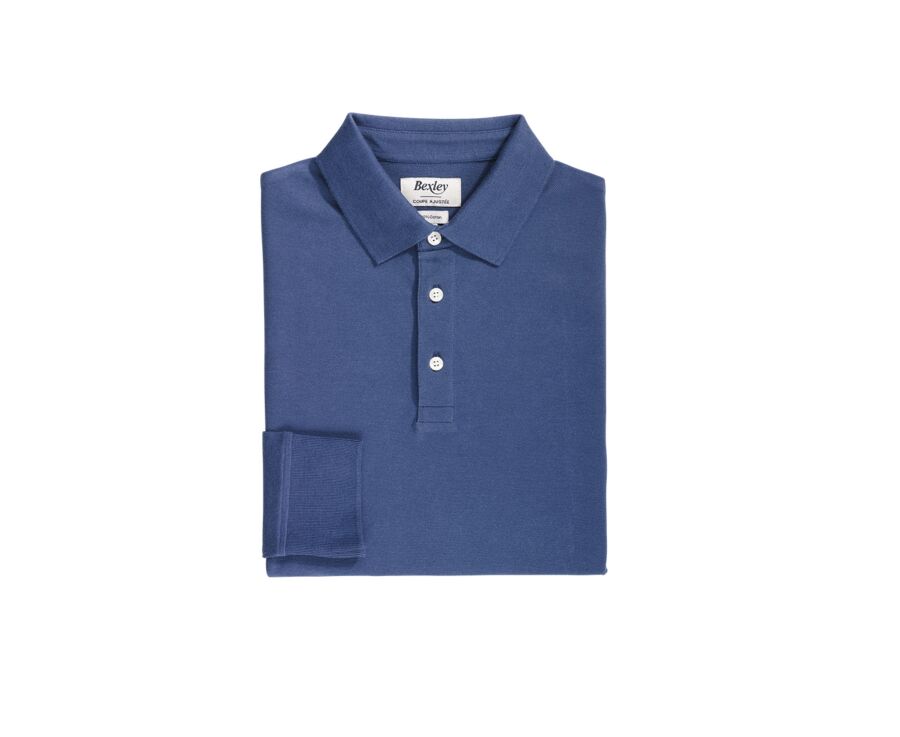 Polo manches longues homme Bleu  - ALEC II ML