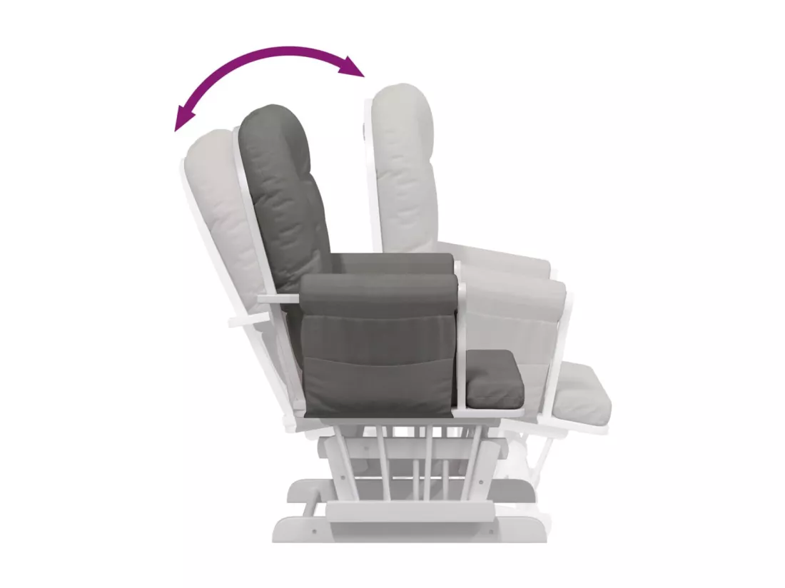 Chaise berçante avec repose-pied Gris foncé Tissu