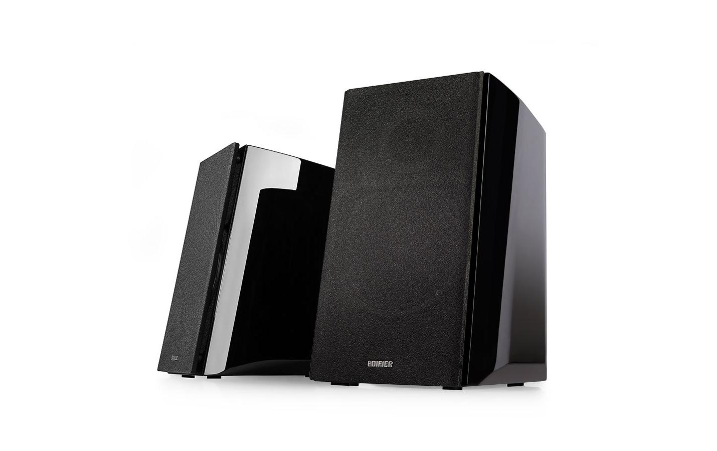 Regallautsprecher Paar R2000DB Schwarz<br>Aktive 2.0 Regallautsprecher mit 120 Watt Ausgangsleistung, Bluetooth, 2x Cinch- und 1x Optisch Eingängen