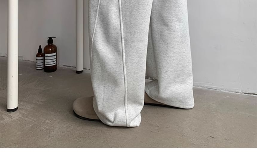 Whyessa - Effen joggingbroek met trekkoord in de taille en wijde pijpen
