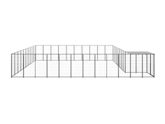 Chenil extérieur cage enclos noire 660 x 550 x 110 cm 02_0000523