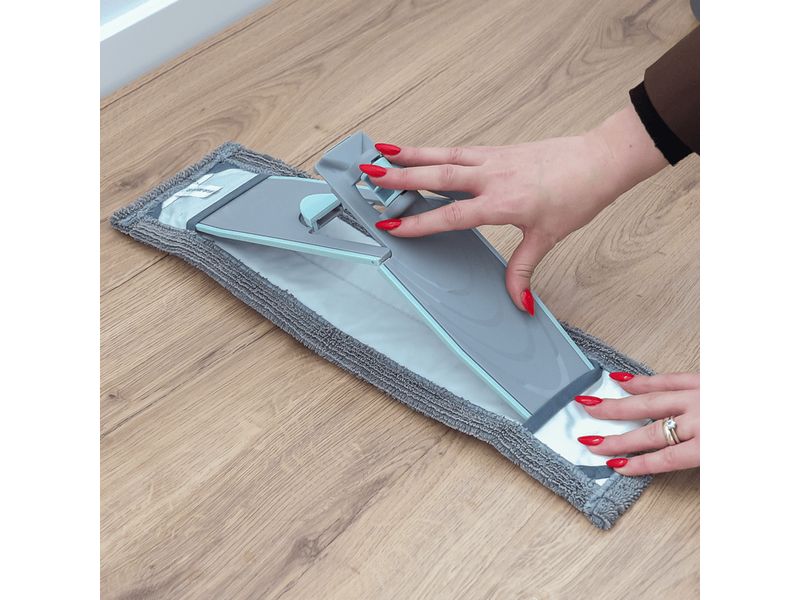 CreaClean Wischmopp CrystalMop Bodenwischer mit Teleskopstiel und Wischbezug