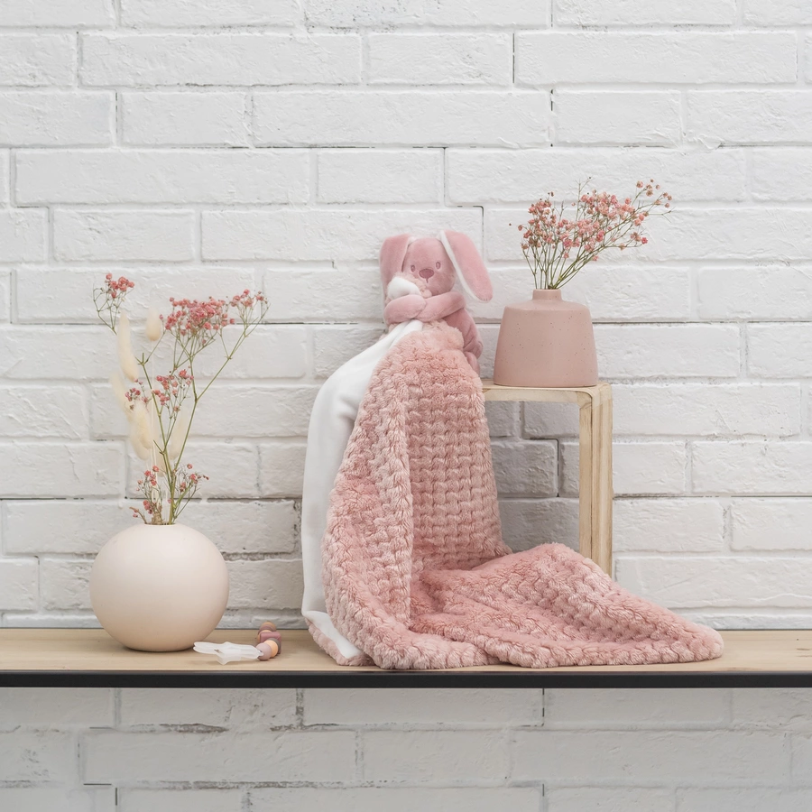 Nattou Lapidou Kuscheltuch Decke altes rosa pineapple