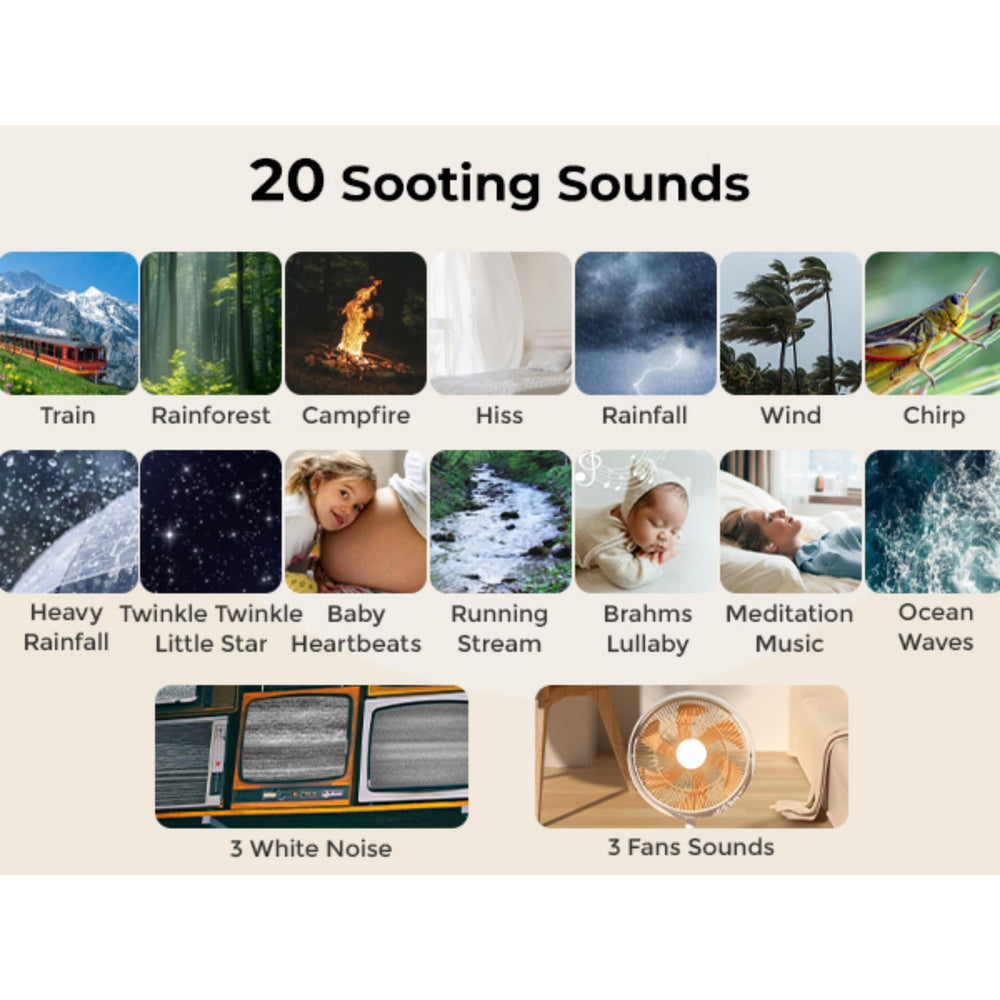 Køb Momcozy Portable Sound Maskine Med Natlys