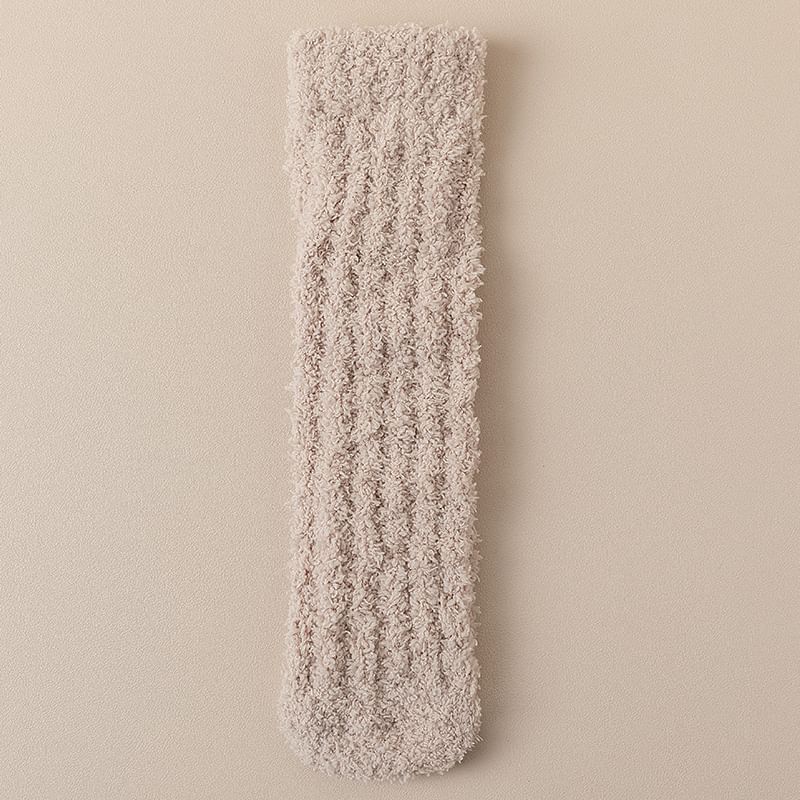 Mimiyu - Set effen koraalfleece korte sokken