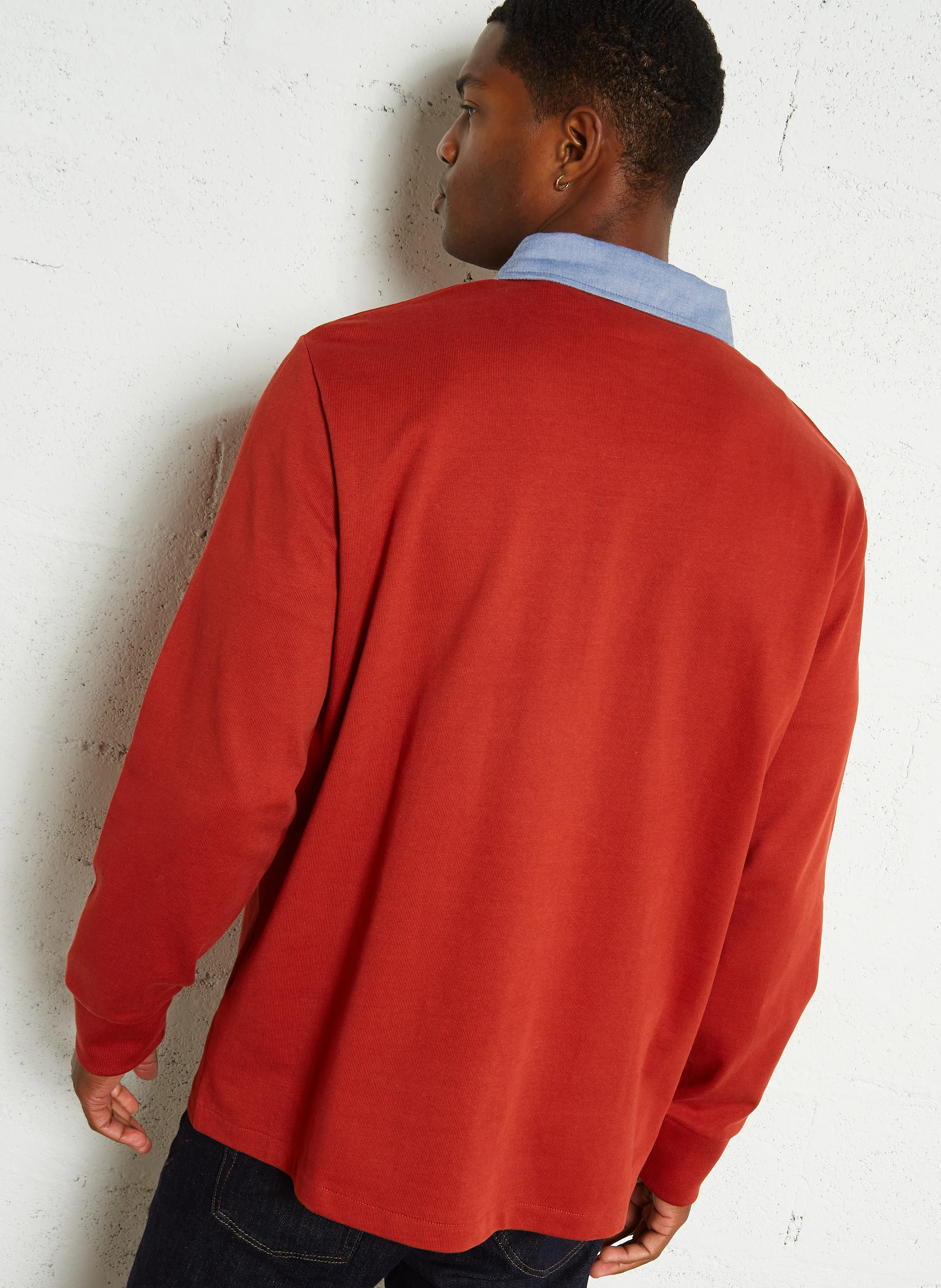 Polo droit en coton | Rouge