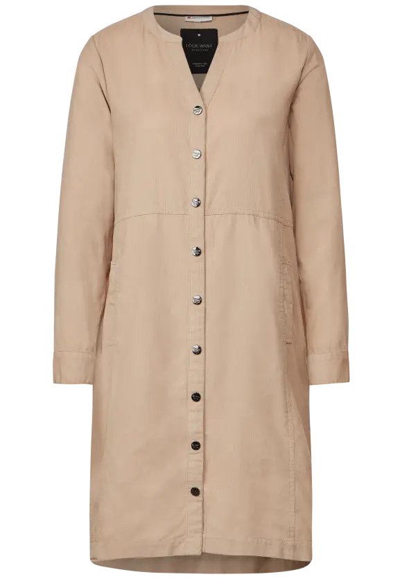Cordkleid mit Knopfleiste - dull bleached sand
