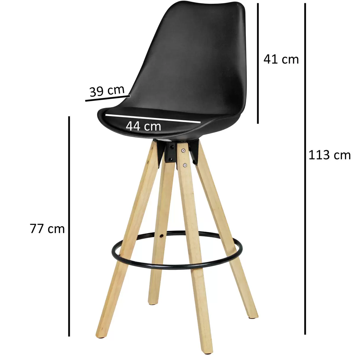 Barhocker 2er Set Carcassonne hellbraun,natur,schwarz