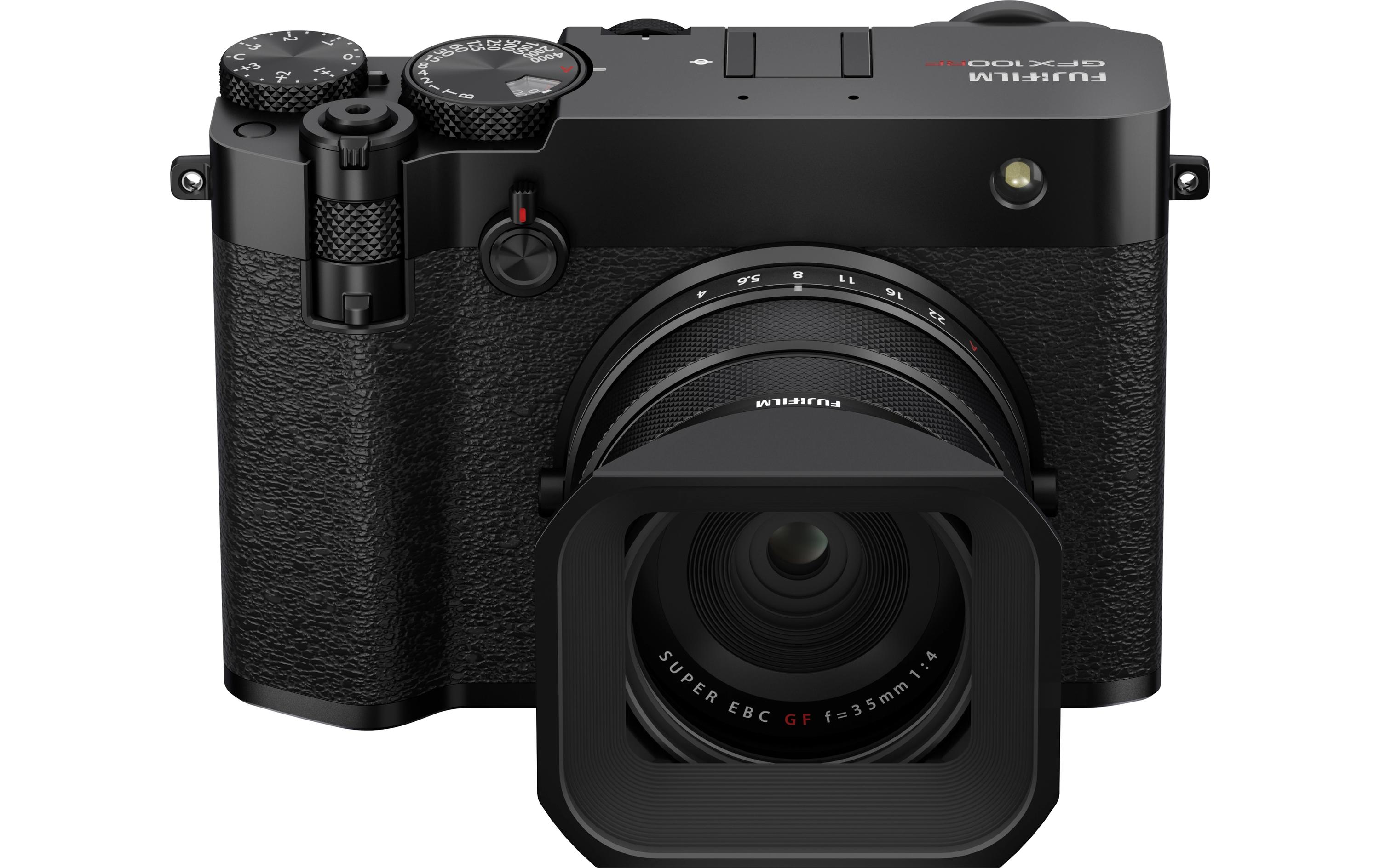 Fotokamera GFX 100RF Schwarz<br>GFX-Kamera mit fest verbautem Objektiv und bringt die Mittelformat-Bildqualität in ein ultrakompaktes Design