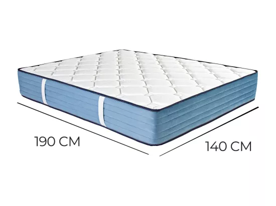 Matelas réversible CALI 140x190 cm, mousse haute densité, indépendance du couchage, face été/hiver, épaisseur 24 cm