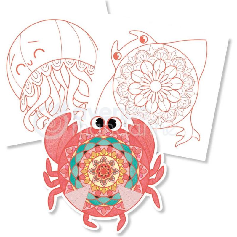 Graffy Pop Mandala 3D, Animaux marins - Bleu