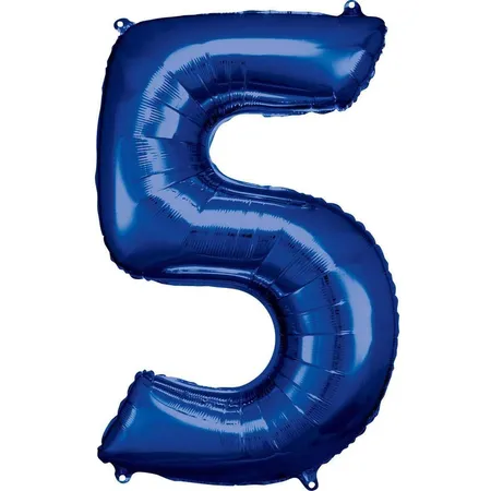 amscan Folienballon Zahl 5, blau
