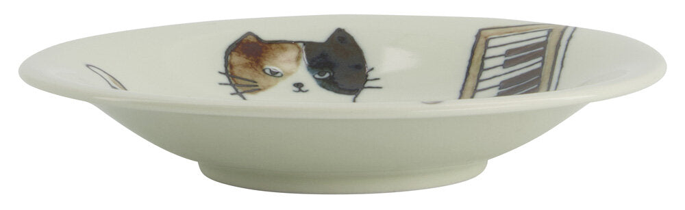 Tokyo Design Studio  Neko Maruke Cat tallerken, brun/sort - Ø16 cm