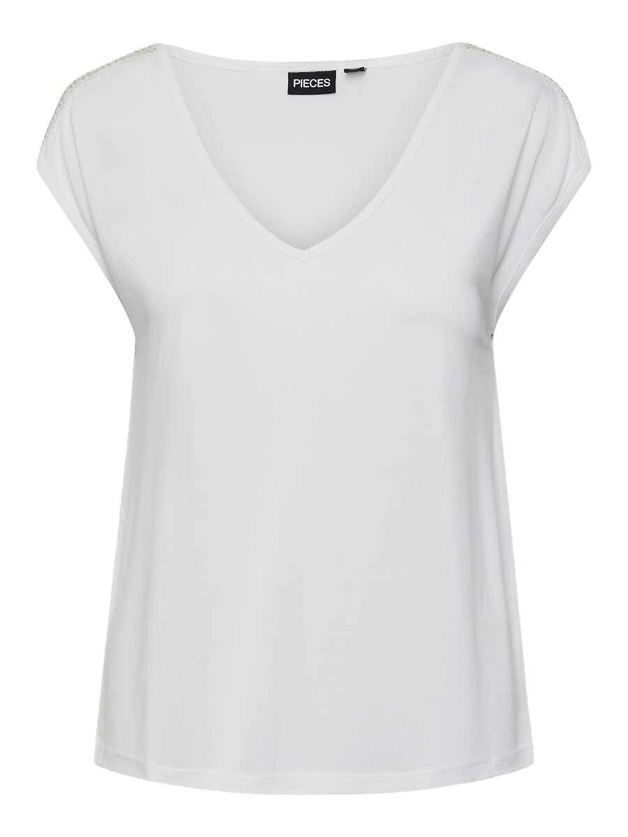 PEÇAS<br>Camiseta de manga curta com detalhes de joias nos ombros