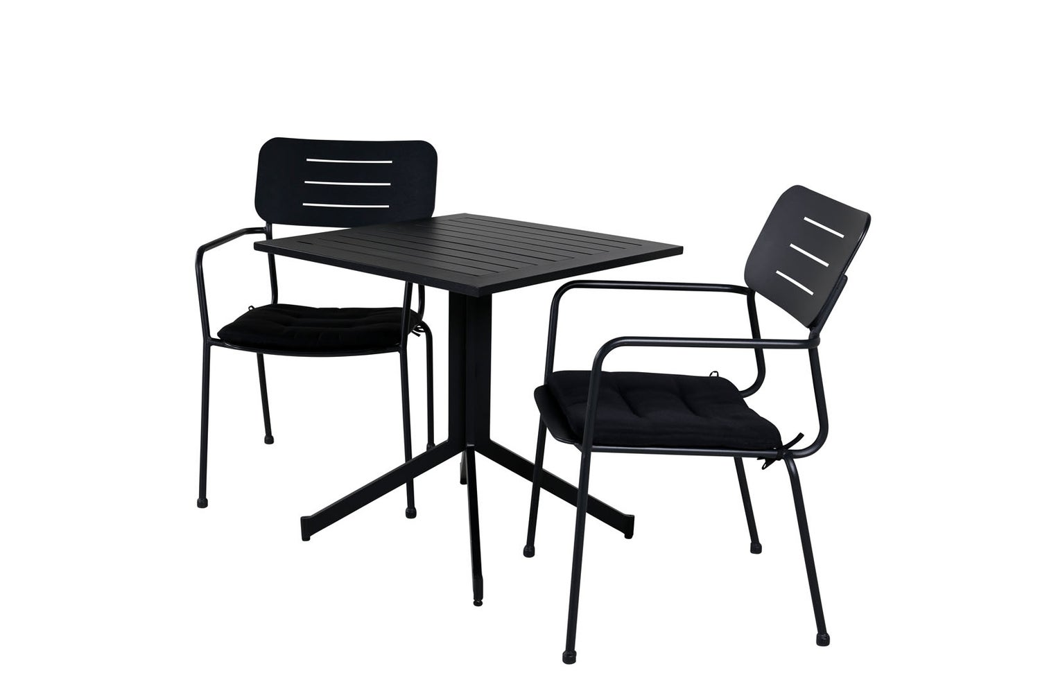 Way tuinset: tafel (70x70cm) en 2 stoelen, zwart. 70 x 70 x 72 cm