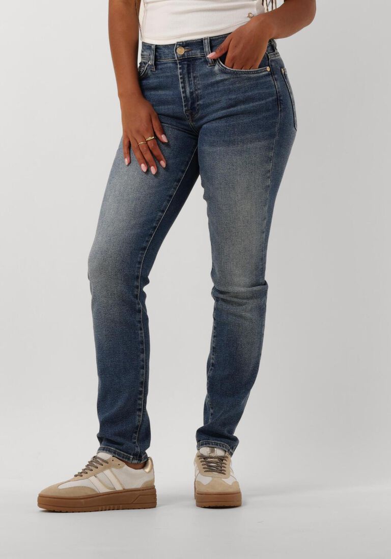 blauwe 7 for all mankind straight leg jeans roxanne