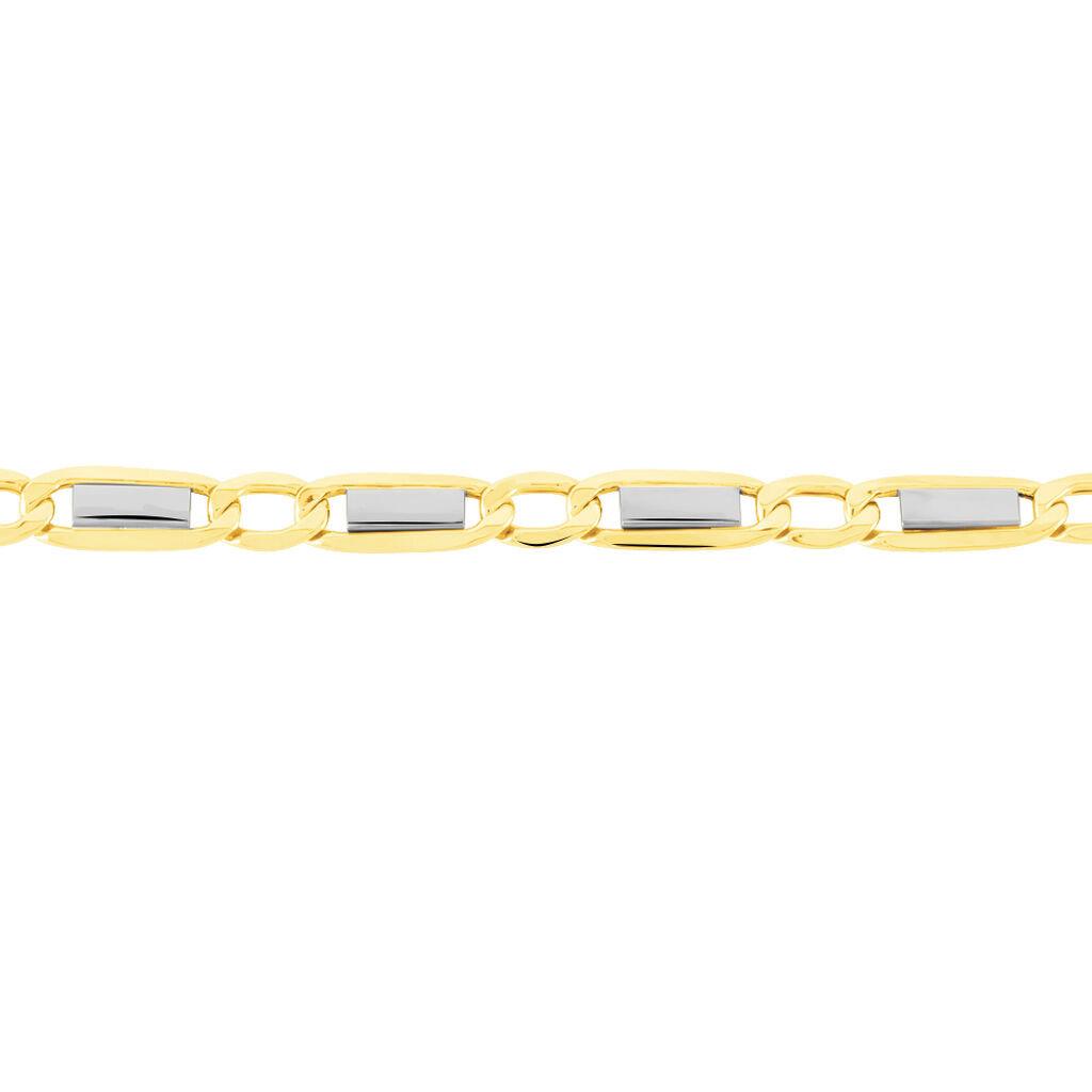 Bracelet Danae Maille Plaquette Alternee 1/1 Or Bicolore