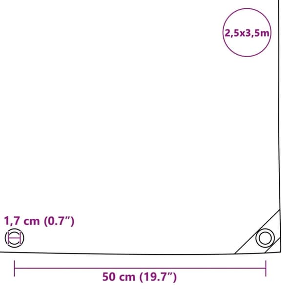 vidaXL Presenning 650 g/m² 2,5x3,5 m grønn