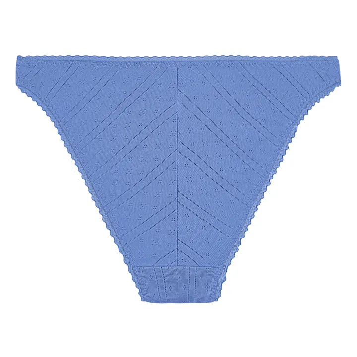 Cou Cou Intimates Culotte Haute Pointelle Coton Bio | Bleu gris