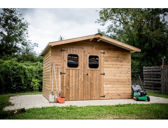 HABRITA - Abri therma en bois - 10,60 m² - sans plancher - toit double...
