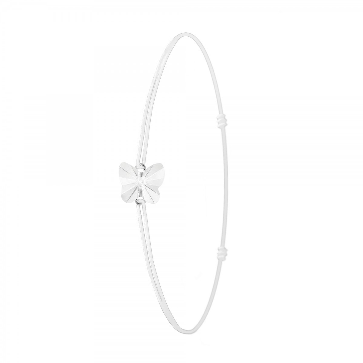 Bracelet blanc et papillon SC Crystal orné de Cristaux scintillants