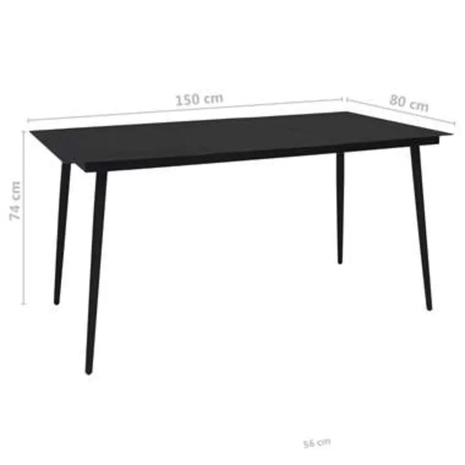 vidaXL - Eetset - Zwart - Staal