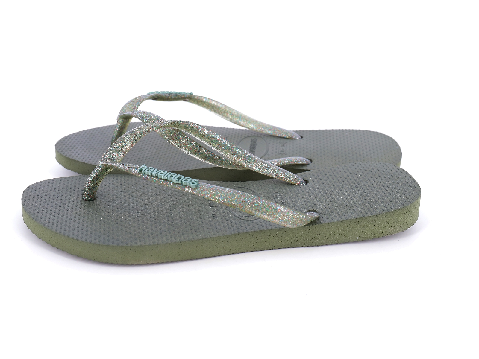 Havaianas-SLIM LOGO METALLI 4119875 Plastique Kaki