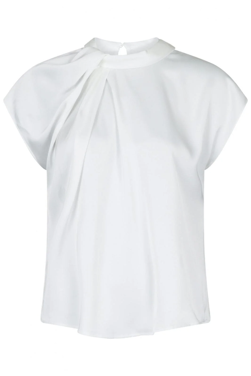 Neo Noir Fleur Drapy Satin Blouse off white