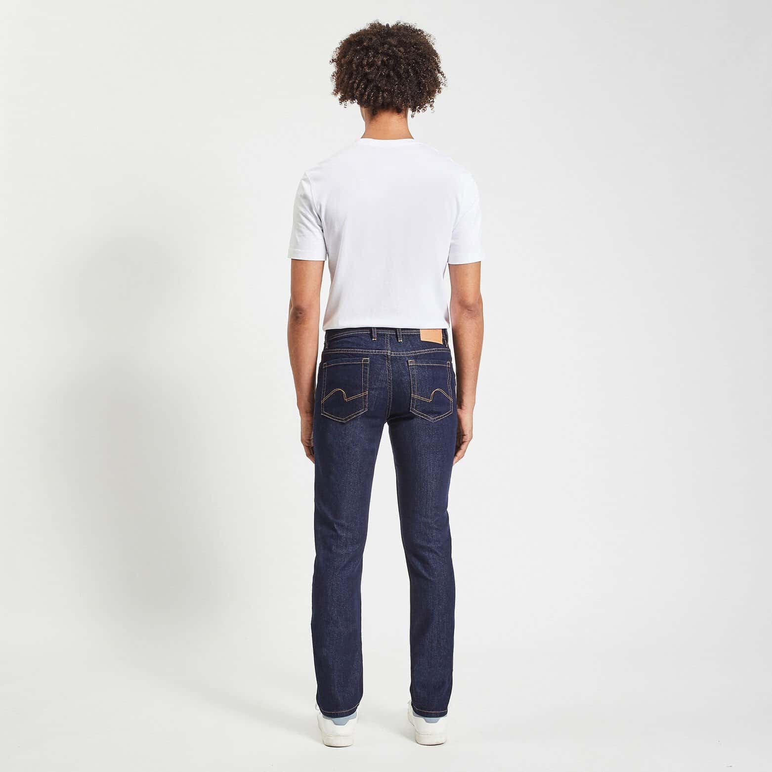Jean straight en coton et polyester recyclés Bleu