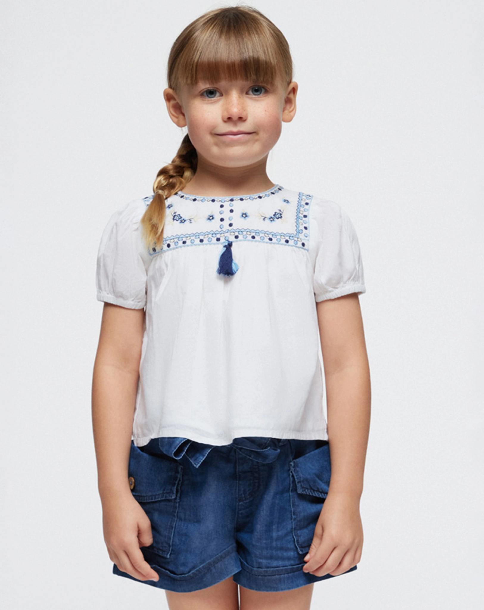 Kurzarm-Bluse CHLOE in weiß