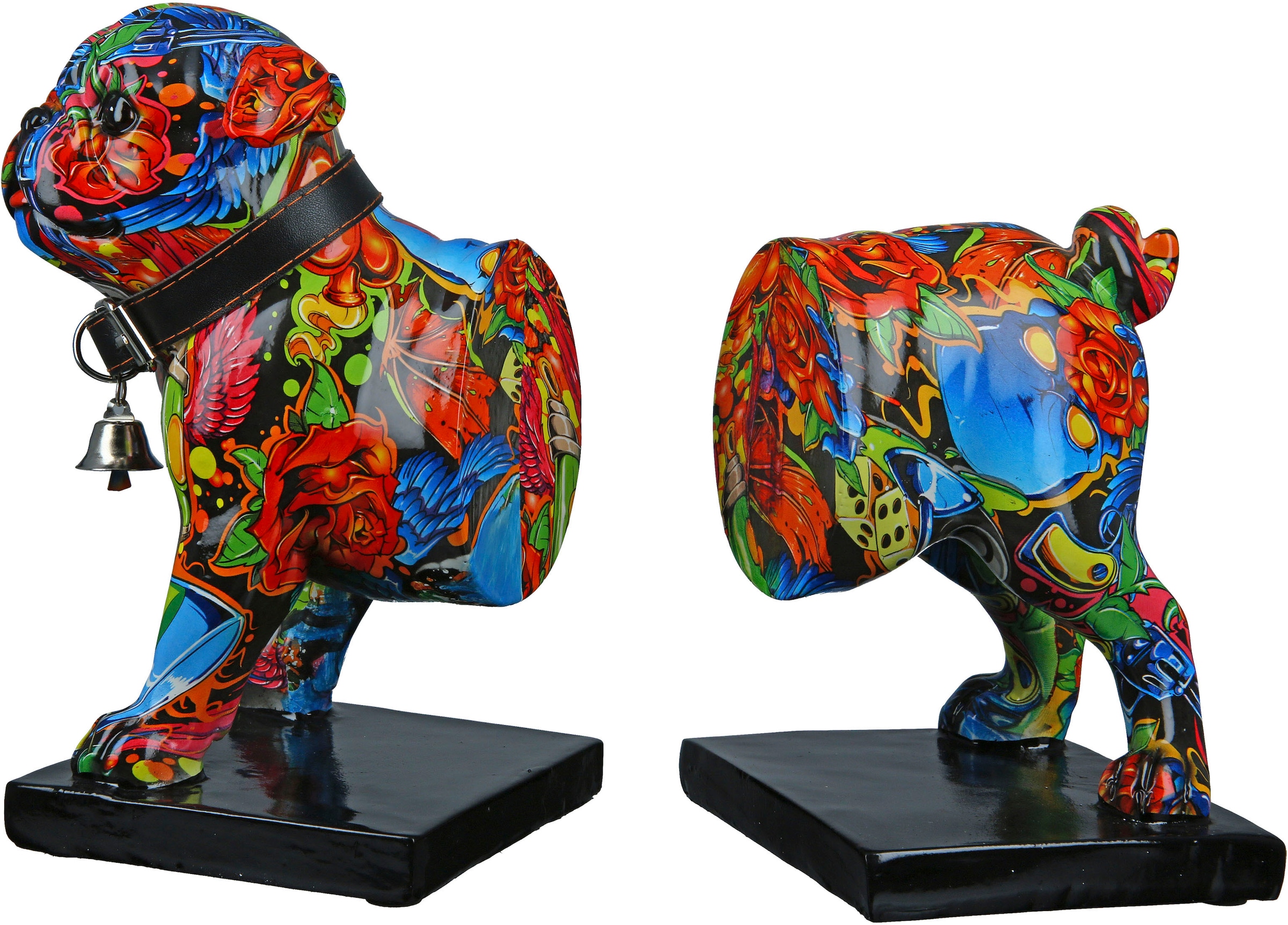 Casablanca by Gilde Tierfigur »Buchstütze 2er-Set Mops Street Art« Graffiti-Design