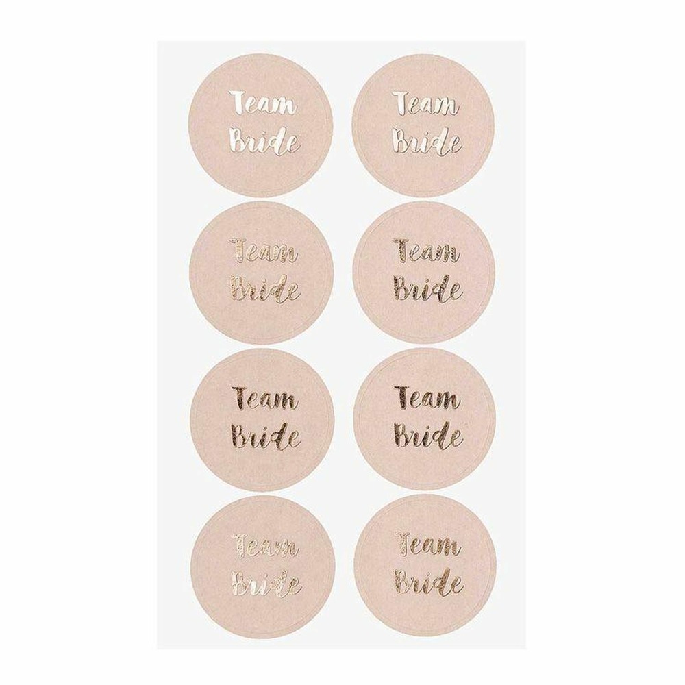 64 autocollants rose team bride