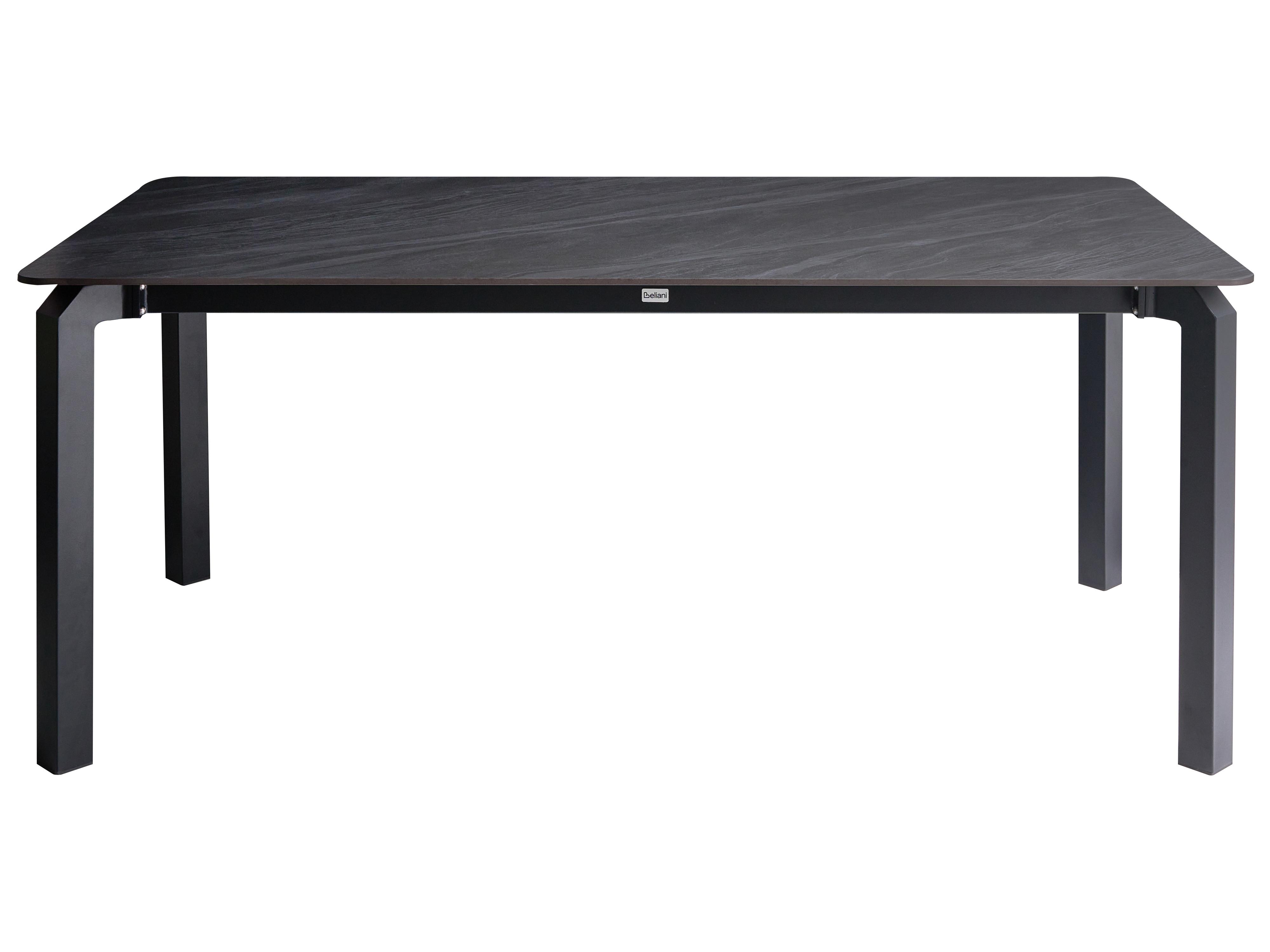 Tuin eettafel FELETTO 180 cm 90 cm Steen Zwart marmer