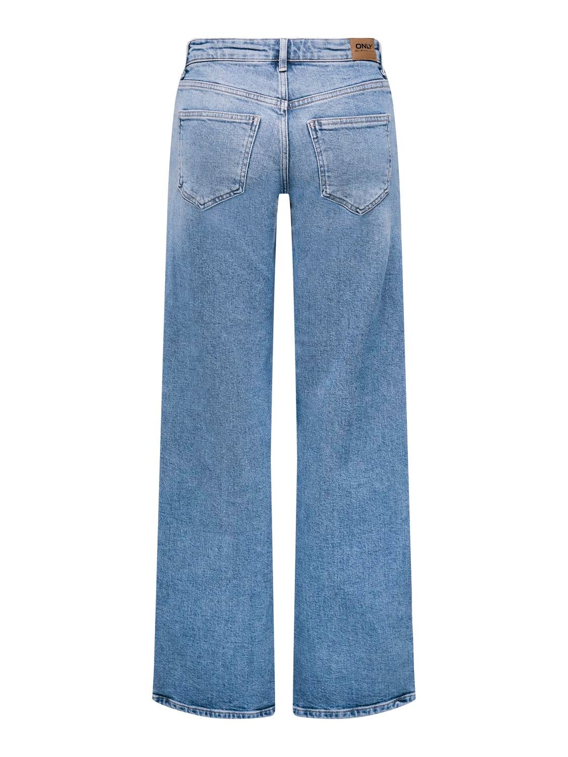 ONLJUICY Niedrige Taille Gerade geschnitten Jeans Light Blue Denim