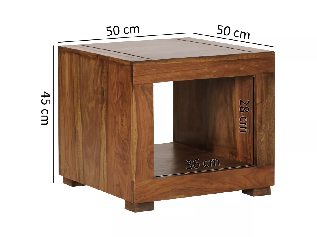Table Basse Bois Massif 50x45x50cm Table d'appoint Table de salon Design