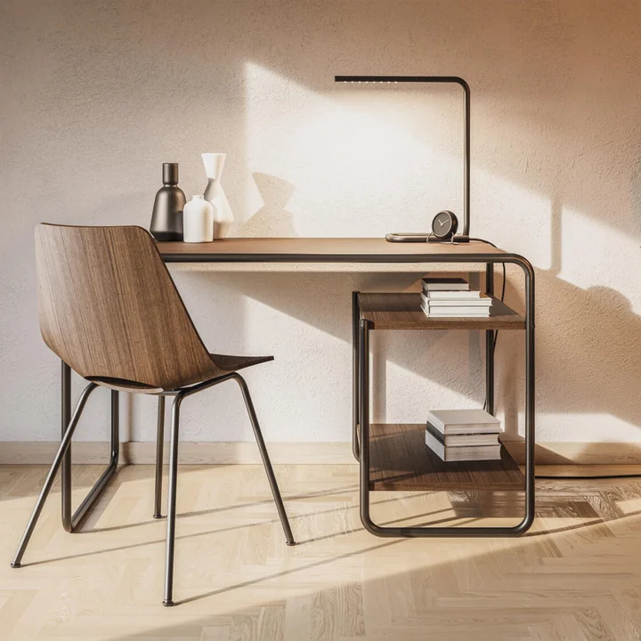 Thonet - S 661 Stuhl, Chrom / Buche rostrot
