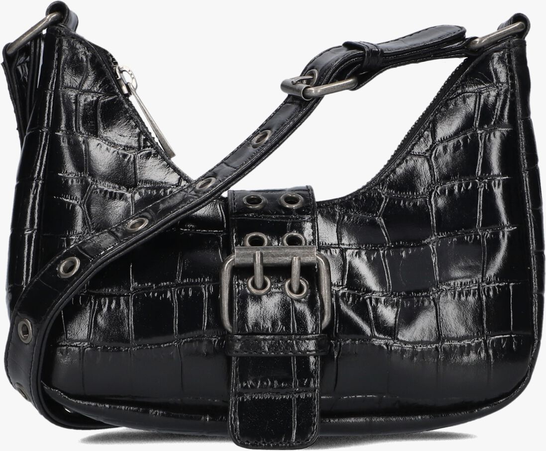 N\u00DANOO zwarte n&uacute;noo schoudertas palma buckle texas