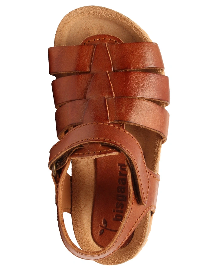 Leder-Sandalen AKSEL mit Zehenschutz in cognac