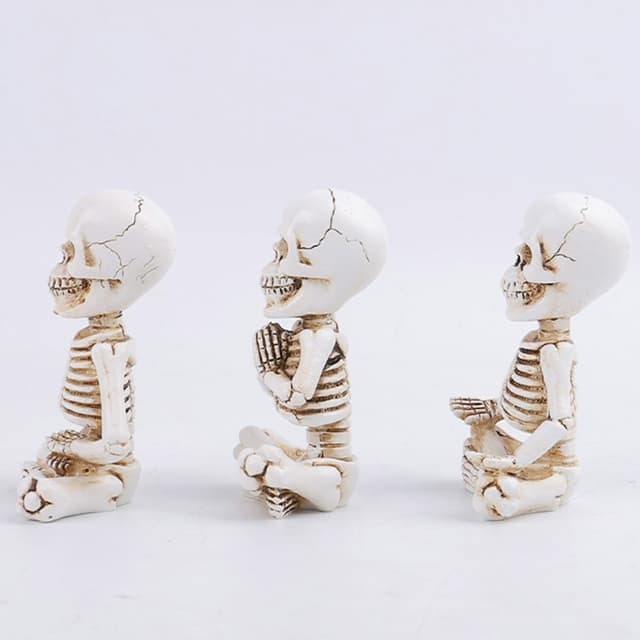 3 STK Halloween Uhyggelig Horror Ornament Skræmmende dekoration Skeletfigurer
