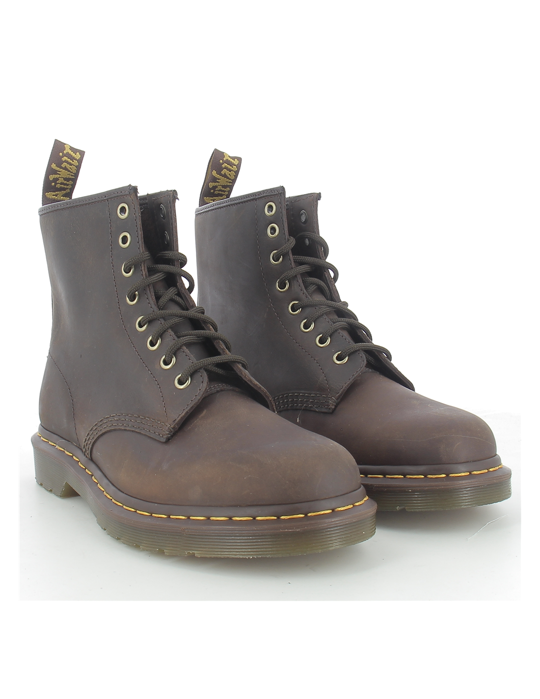 dr martens boots homme 1460 cuir crazy horse marron