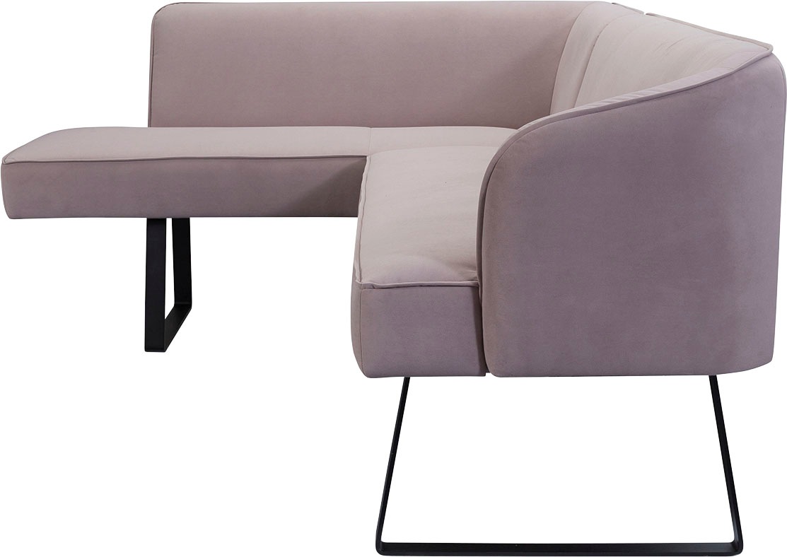 exxpo - sofa fashion Eckbank »Americano« mit Keder und Metallfüssen, Bezug in verschiedenen Qualitäten