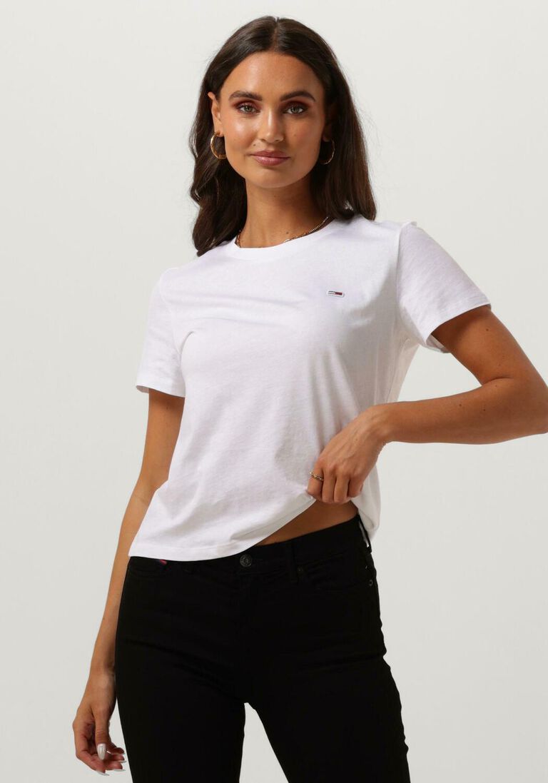 TOMMY JEANS witte tommy jeans t-shirt tjw regular jersey c neck