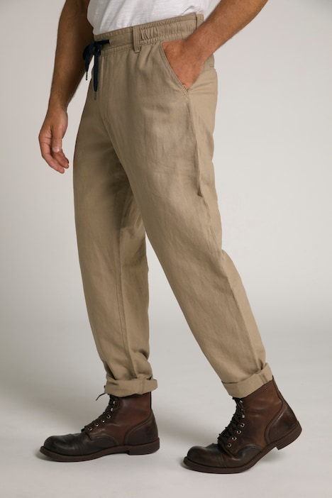 Leinenmixhose, Elastikbund, Basic Fit