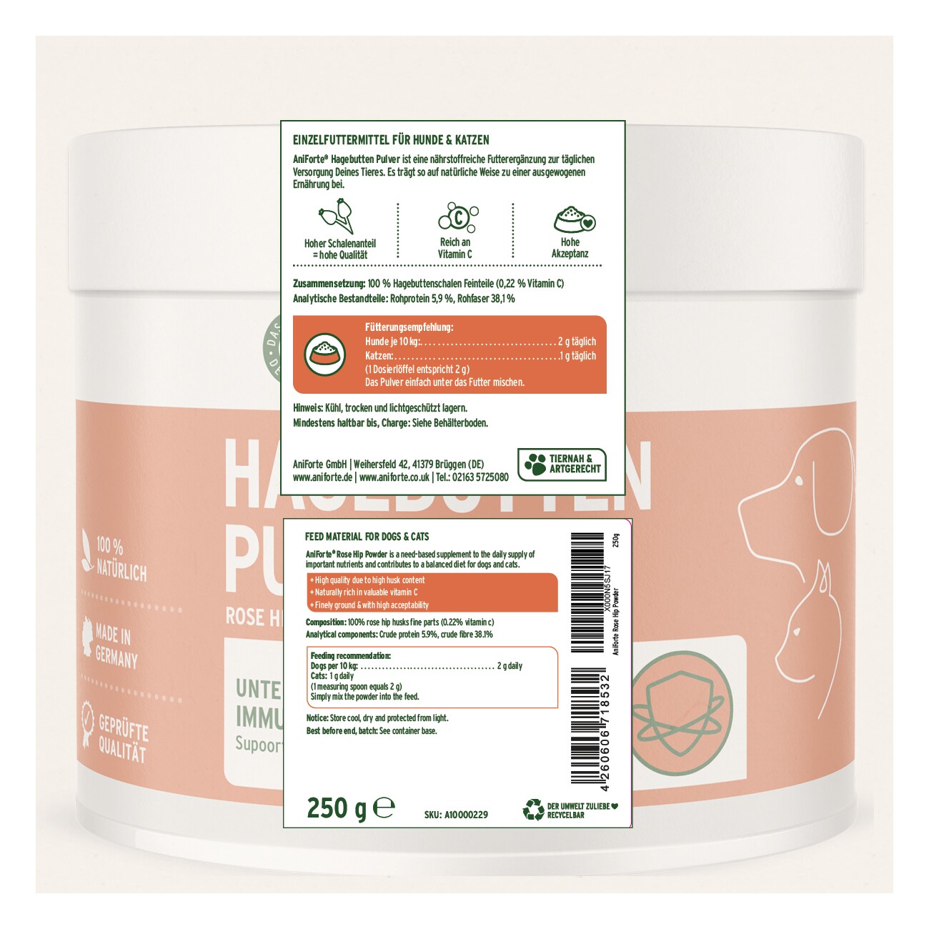 AniForte Hagebuttenpulver 250 g